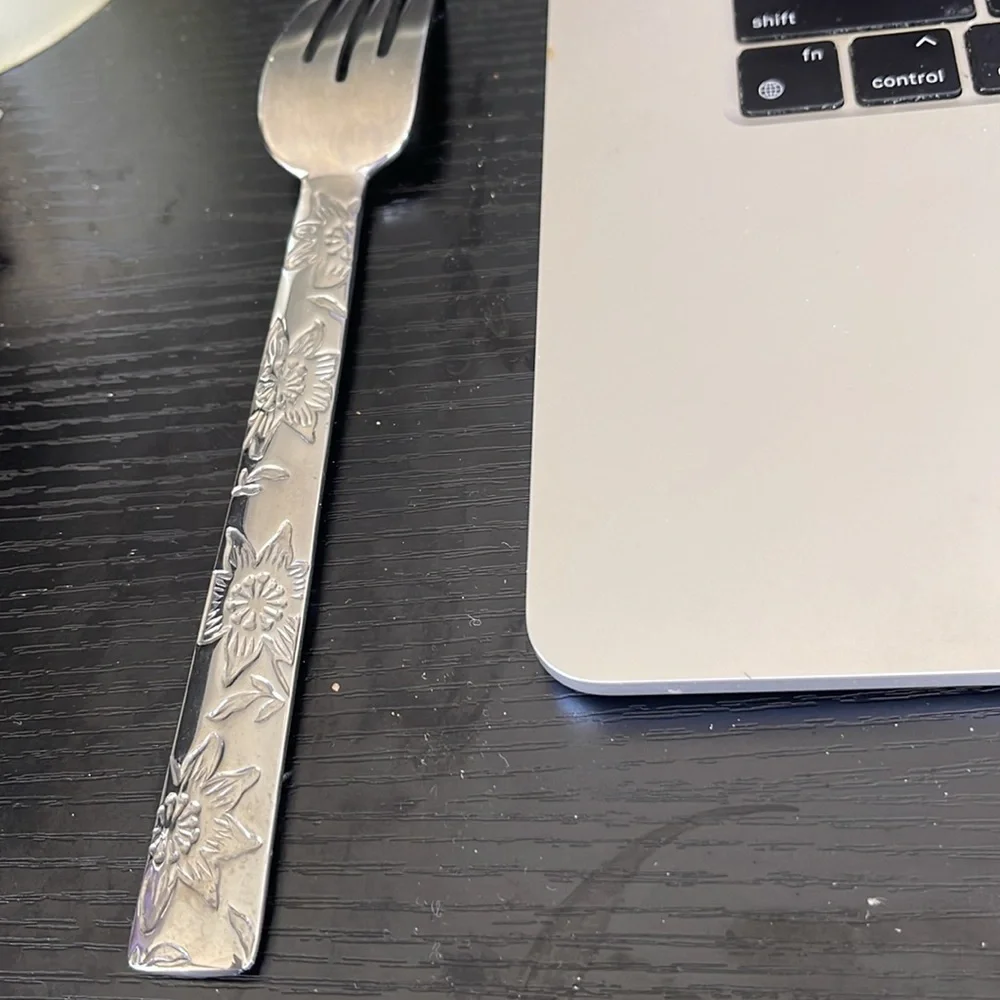 Unique Poinsettia Floral Silver Fork